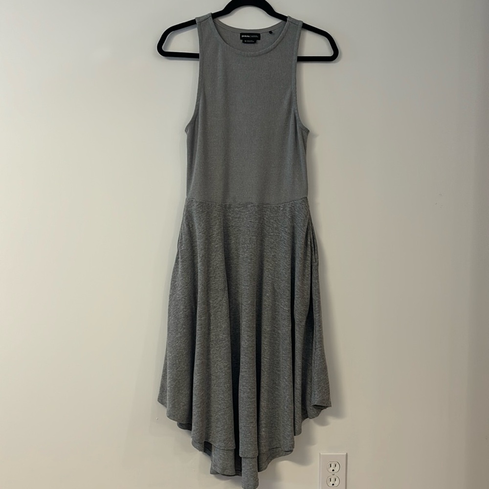 Prana drop waist sleeveless gray dress